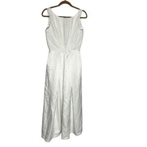 Frances Valentine Chrysanthemum A-Line Dress White Shirred Pleated Dress 0
